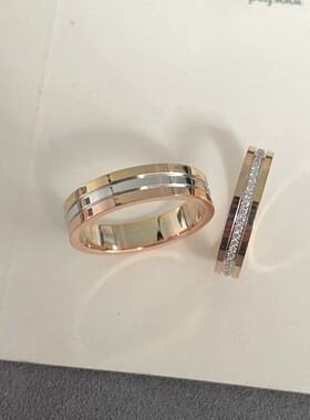 跨境三环戒指女银饰品情侣对戒男小众轻奢百搭高级感手链指环批发