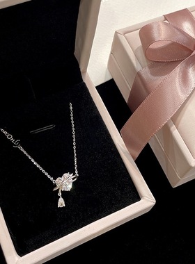 s925纯银爱心项链水滴流苏小清新七夕情人节礼物厂家批发