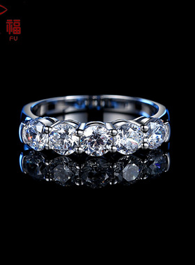 半圈大七石小七石戒结婚戒情侣戒 925银个性戒指环尾戒 厂家代发