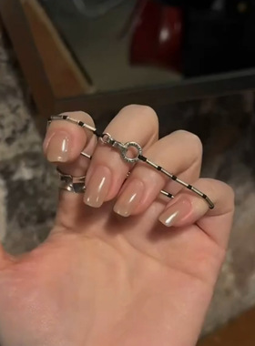 小红书同款时尚圈圈环扣银黑色手链女小众设计感手饰品精致独特款