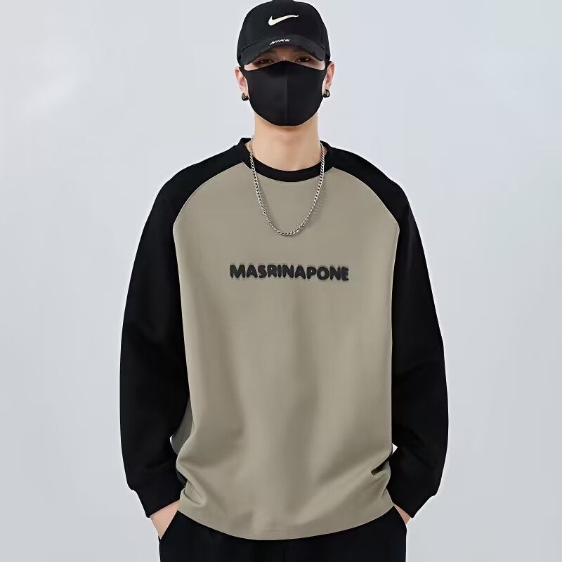 撞色休闲卫衣男秋冬季2025新款宽松打底衫潮牌情侣插肩长袖上衣男,淘宝优惠券,粉丝福利购,淘宝优惠卷