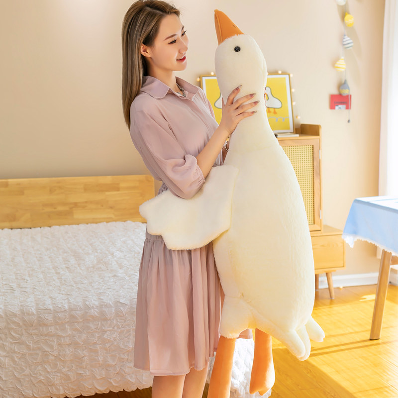 大白鹅毛绒玩具公仔女生床上睡觉抱枕儿童趴睡枕玩偶布娃娃夹腿枕