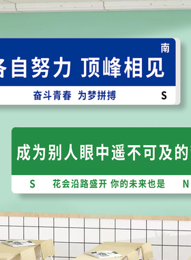 班级文化墙布置贴牌励志标语墙贴