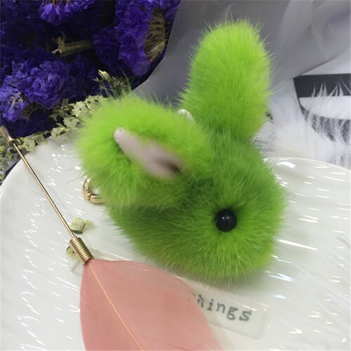 超萌水貂毛小玉兔皮草挂件兔子包包挂件萌萌兔手机皮草挂饰 - 图3
