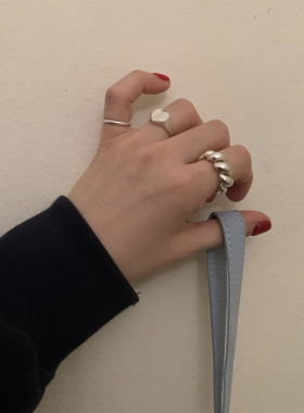 925纯银流苏爱心戒指女