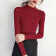 Half -high -necked sweater bottoming shirt Female autumn and winter 2023 new inner long -sleeved shirt versatile cut -up sweater