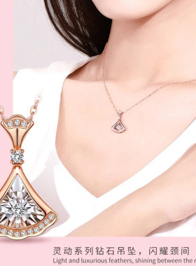 高品质饰品 真空电镀18K金 镶嵌南非钻石项链不掉色 不过敏