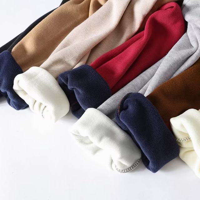 Men's solid color half turtleneck plus fleece sweater