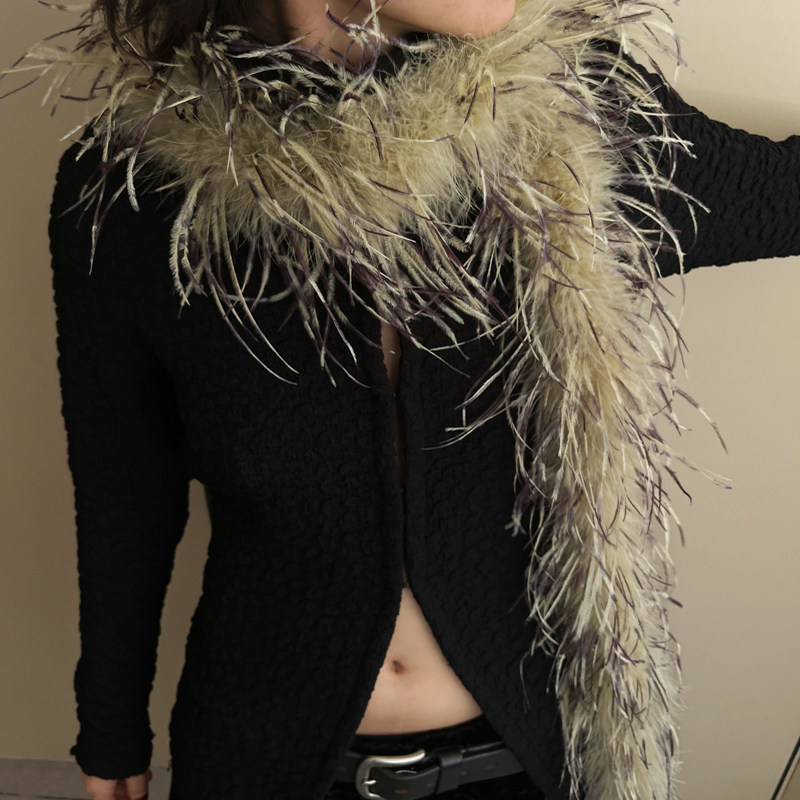 T Lonely1 围巾 鸵鸟毛围巾渐变浅绿/实际色为主,淘宝优惠券,粉丝福利购,淘宝优惠卷