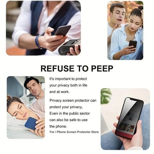 1-4PCS Privacy Matte Tempered Glass For iPhone 14 15 16 17 ProMax Protective Glass  Anti Spy Peeping - 图3