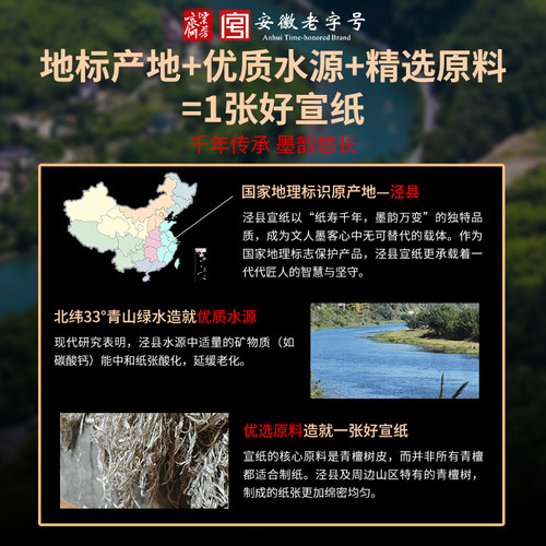 加厚宣纸半生半熟书法专用纸初学者毛笔字练习纸工笔画国画美术专用4尺生宣纸四尺对开作品纸练字熟宣纸整张 - 图0