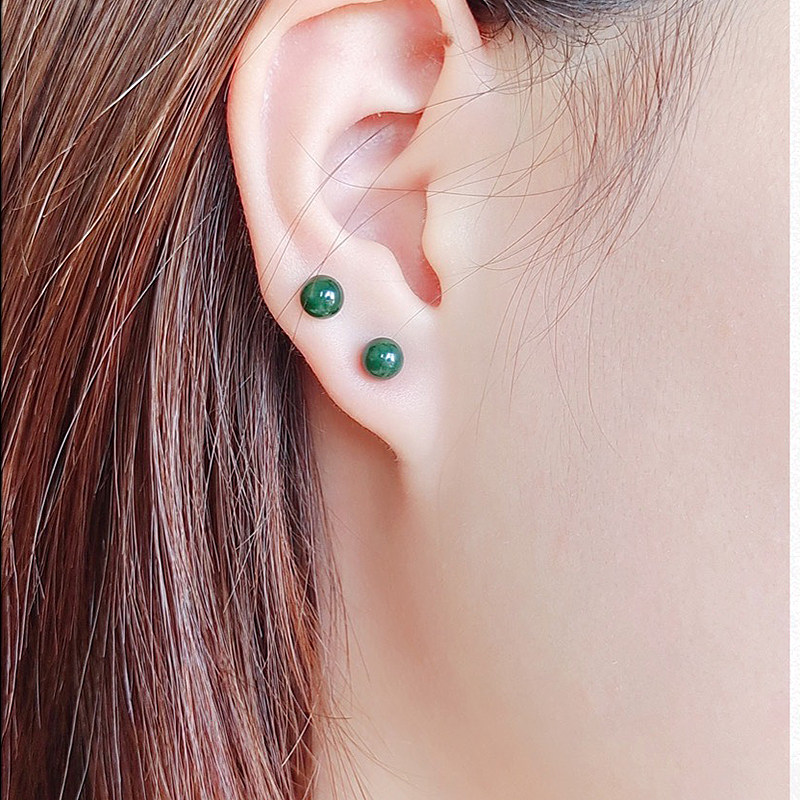 奢华传说珠宝墨玉小绿豆悦己耳钉 luxurylegend耳饰