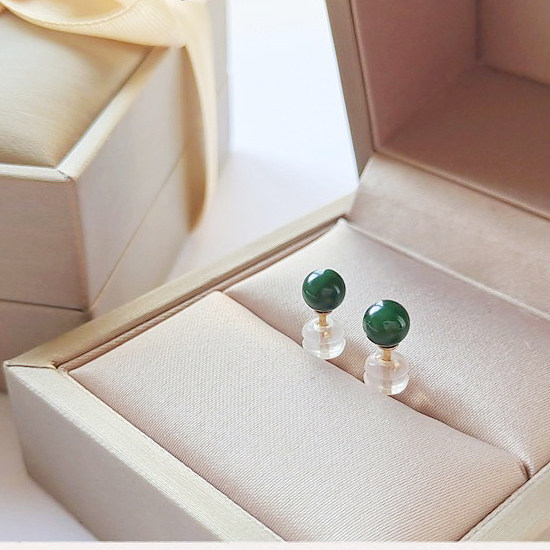奢华传说珠宝墨玉小绿豆悦己耳钉 luxurylegend耳饰