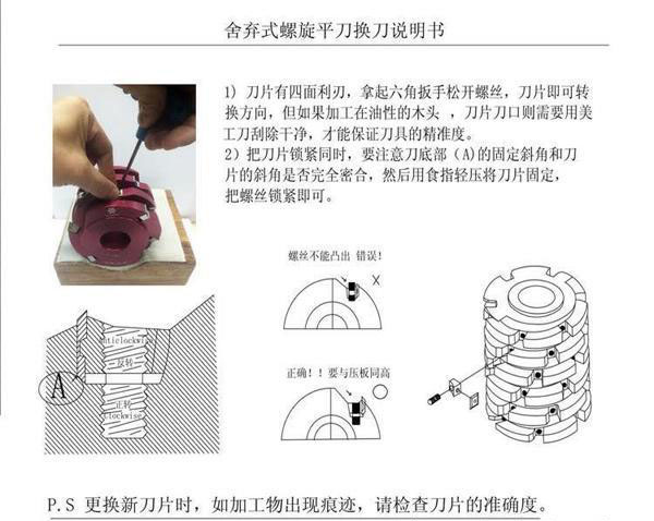 台湾卡特舍弃式硬质合金木工刀片钨钢螺旋刀片成型刀片双面刨刀片-图2