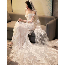 Fishtail Wedding Dresses Brides 2023 new French style Lace High-end small crowdcrowns Welcome Guest Evening Dress Hostess