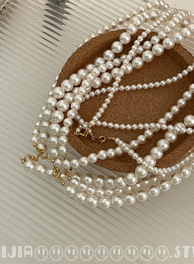 18K真金电镀女不褪色项链珍珠