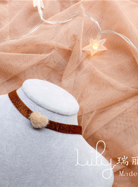 choker奶茶色丝绒脖子饰品颈带