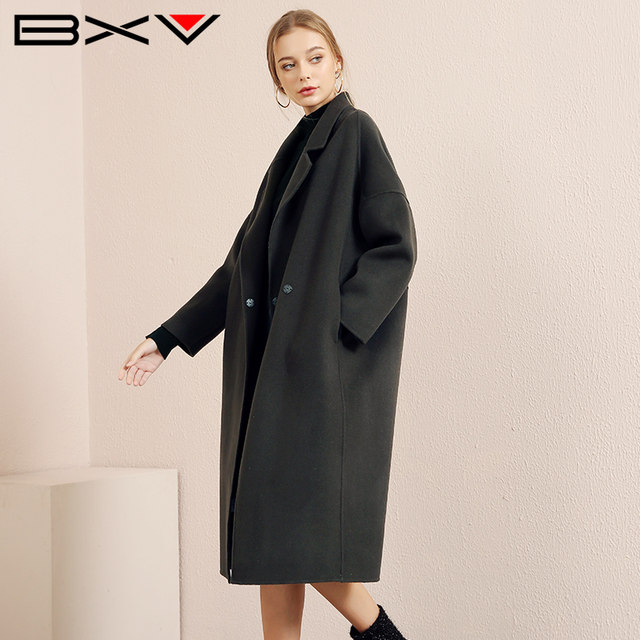 Women's cocoon double-sided cashmere coat mid-length fashion