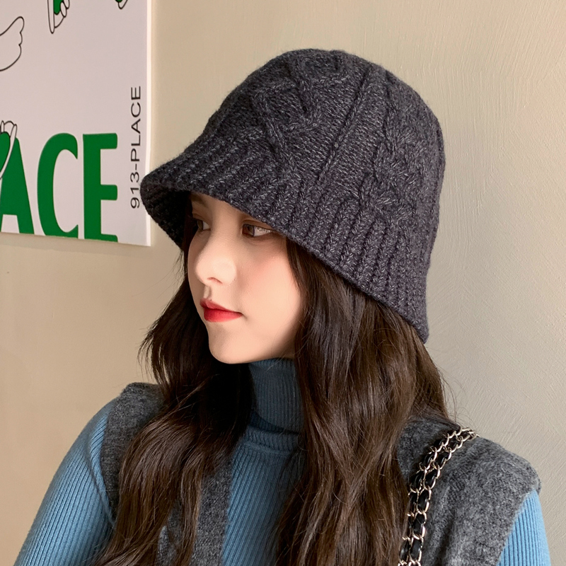 网红毛线帽子女秋冬季羊毛百搭保暖日系显脸小针织水桶盆帽渔夫帽,淘宝优惠券,粉丝福利购,淘宝优惠卷