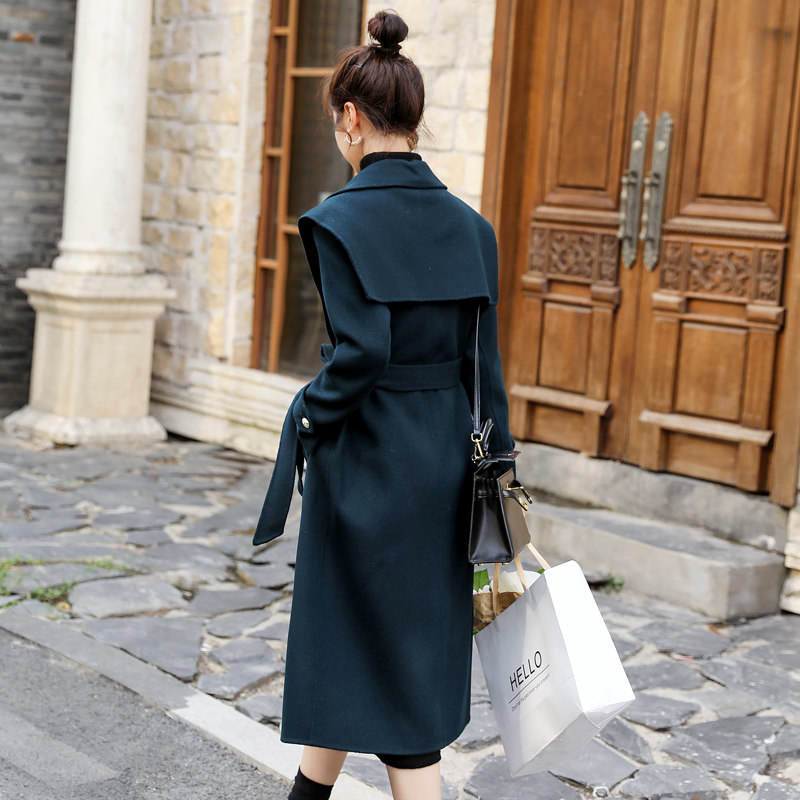 毛呢外套中长款2020秋冬季新款斗篷 紫铃轻舞毛呢外套