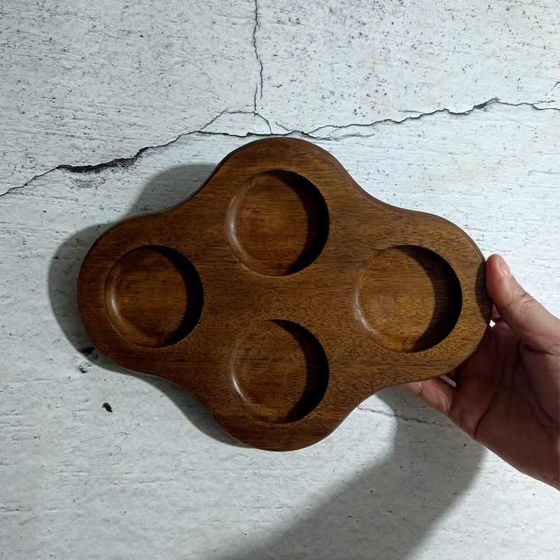 四杯酒杯木托盘四孔木制杯垫品鉴杯托小菜小吃食冷菜日料拼盘餐盘,淘宝优惠券,粉丝福利购,淘宝优惠卷