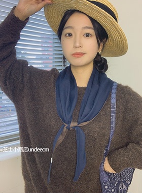 2026新款夏季田园风头巾女包头法式三角巾发饰系脖发巾可以绑腰上