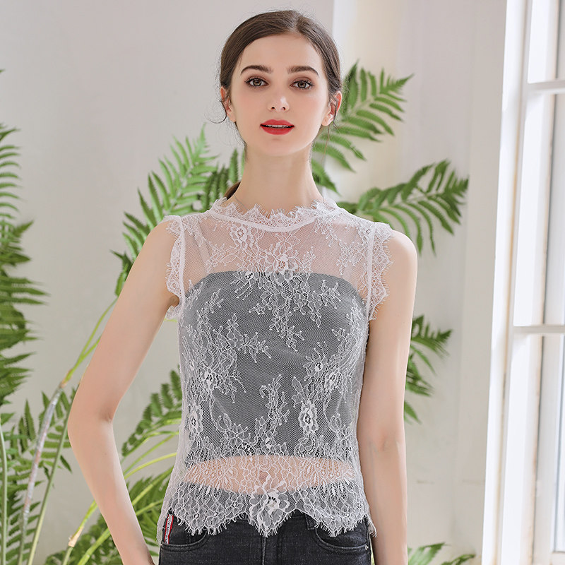 2021夏秋短款打底仙女镂空蕾丝衫 佐朵蕾丝衫/雪纺衫