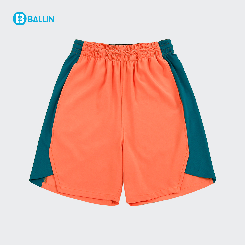 BALLIN 夏季基础运动短裤跑步训练健身篮球裤不过膝男子撞色拼接 - 图1