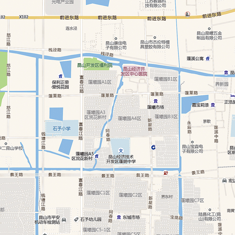 2024新款昆山市城区地图办公室挂图高清防水墙壁装饰实物推荐定制 - 图3