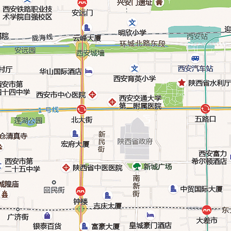 2024新款西安市城区地图办公室挂图高清防水墙壁装饰实物推荐定制 - 图1