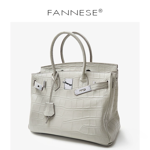 Кожаная платиновая модная сумка, коллекция 2023, воловья кожа, крокодиловый принт, из натуральной кожи