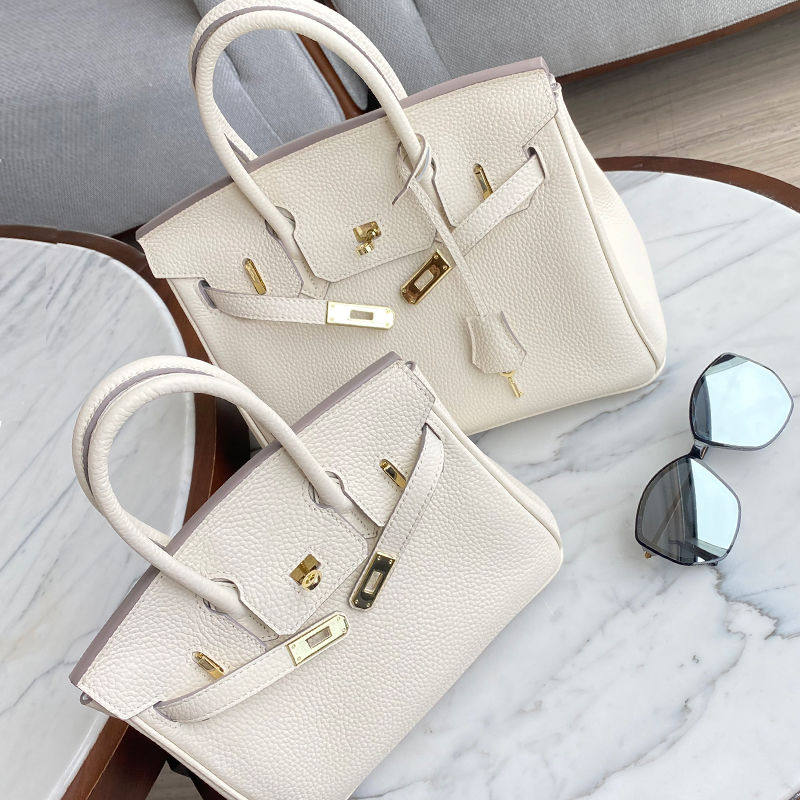 荔枝纹真皮头层牛大容量新娘铂金包 梵妮诗女士包袋