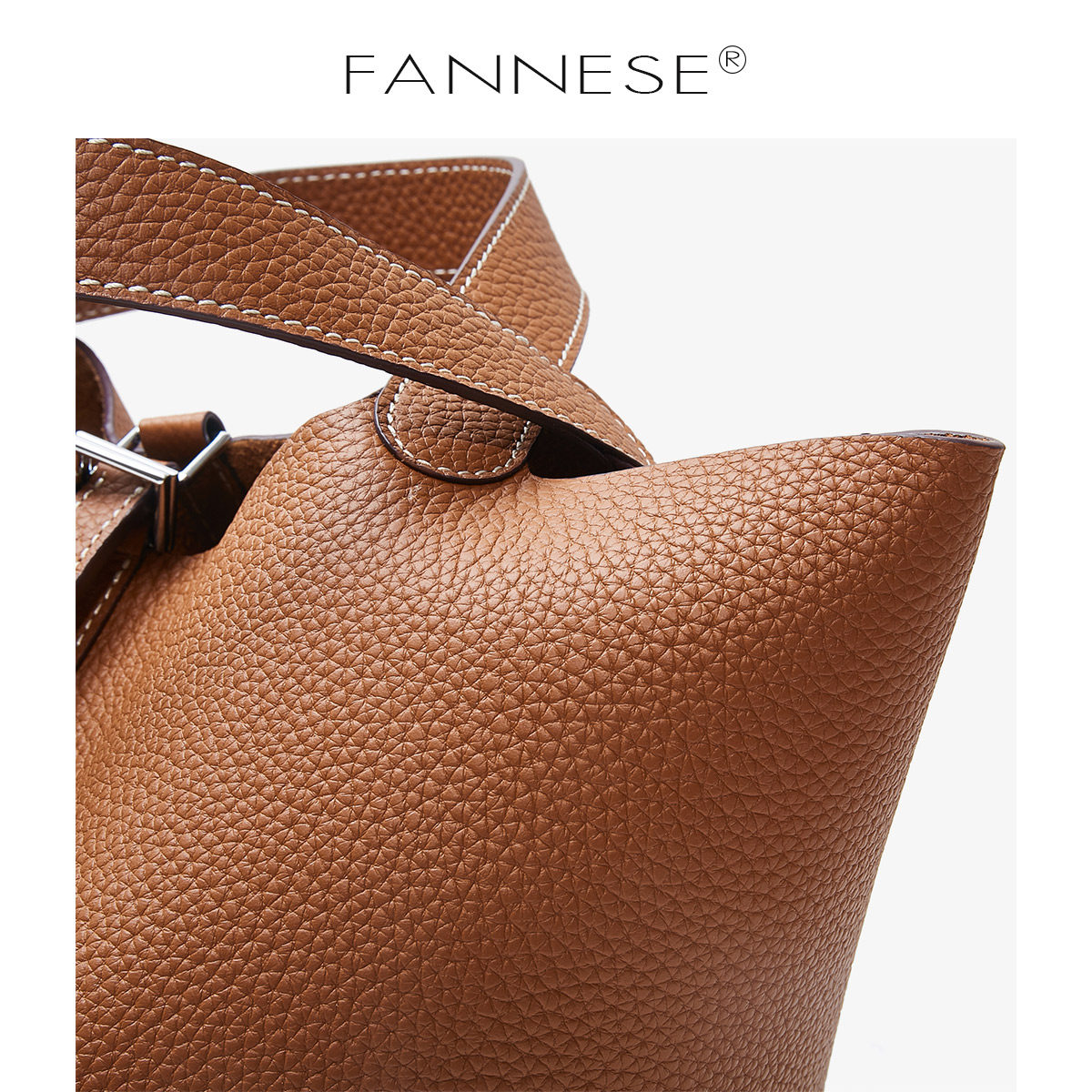 超软品质头层牛皮菜篮子潮ck水桶包 梵妮诗女士包袋