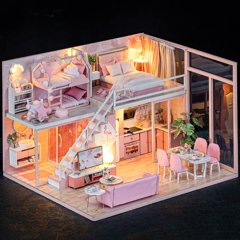 3d立体拼图拼装模型女孩diy木质积木小房子儿童礼物超级世界玩具,淘宝优惠券,粉丝福利购,淘宝优惠卷