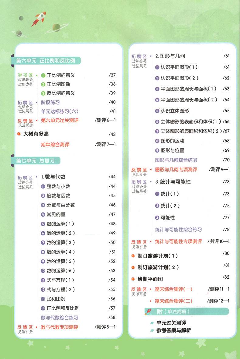 2023一遍过小学六年级下册数学同步训练苏教版6年级下册试卷测试卷练习册练习题作业本天天练一课一练同步训练天天练单元期末-图3