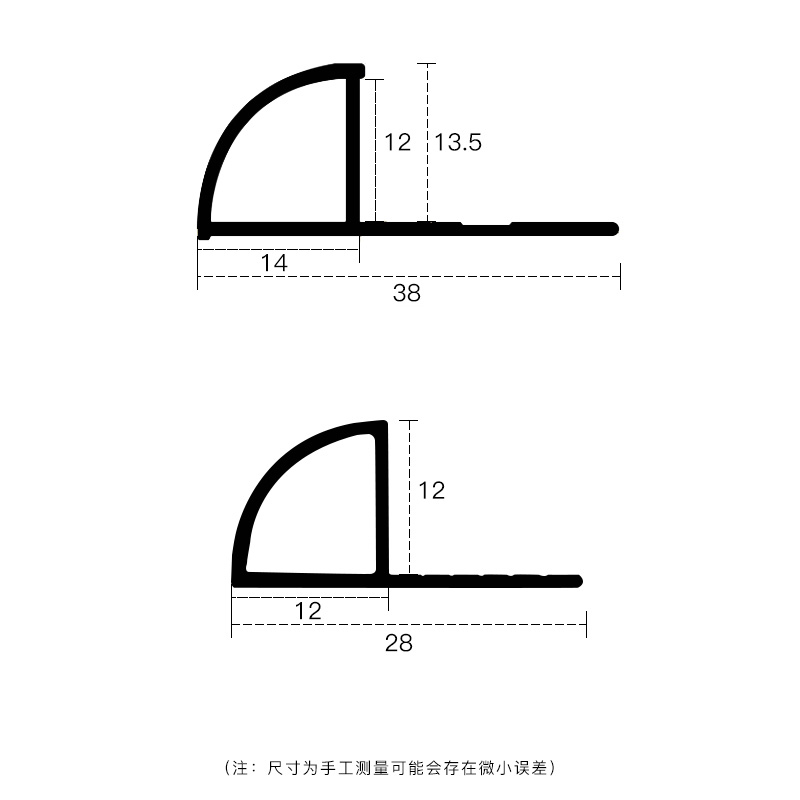 铝合金收边条金属装饰条圆弧护角线墙角包边封边条瓷砖阳角收口条 - 图2