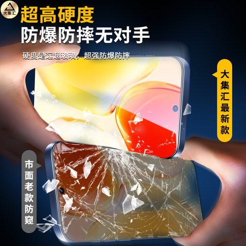 大集汇适用vivox200s钢化膜vivos19S20s30s50PROMINI防窥膜x70X300手机s15x60s10指纹s9vivo50解锁7t18e16e12 - 图3