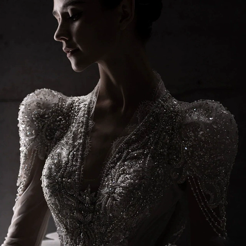 [Богиня Аглаа] 2023 Новый двор тяжелый главный рукав невеста женат свадебное платье Big Drag