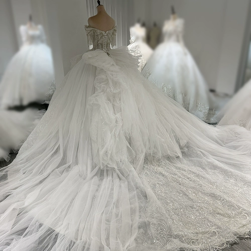 [Умный Сяндиан] Новое -слово плечое тяжелое рабочие невеста свадебное платье -платье дворец ретро главное свадебное платье Big Drag