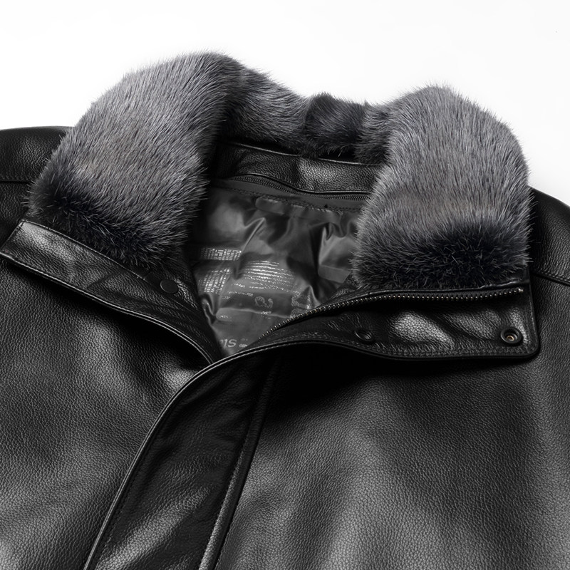 头层牛皮真皮皮衣男士中长款拆卸羽绒内胆皮毛一体大衣真皮羽绒服,淘宝优惠券,粉丝福利购,淘宝优惠卷