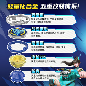 奥迪双钻飓风战魂WSA旋力启源陀螺玩具儿童男孩6-12岁玩具比赛