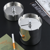 304 thickened stainless steel ashtray personality rotatable sealing with cover ashtray mens fashion vehicular smoke demagoguery