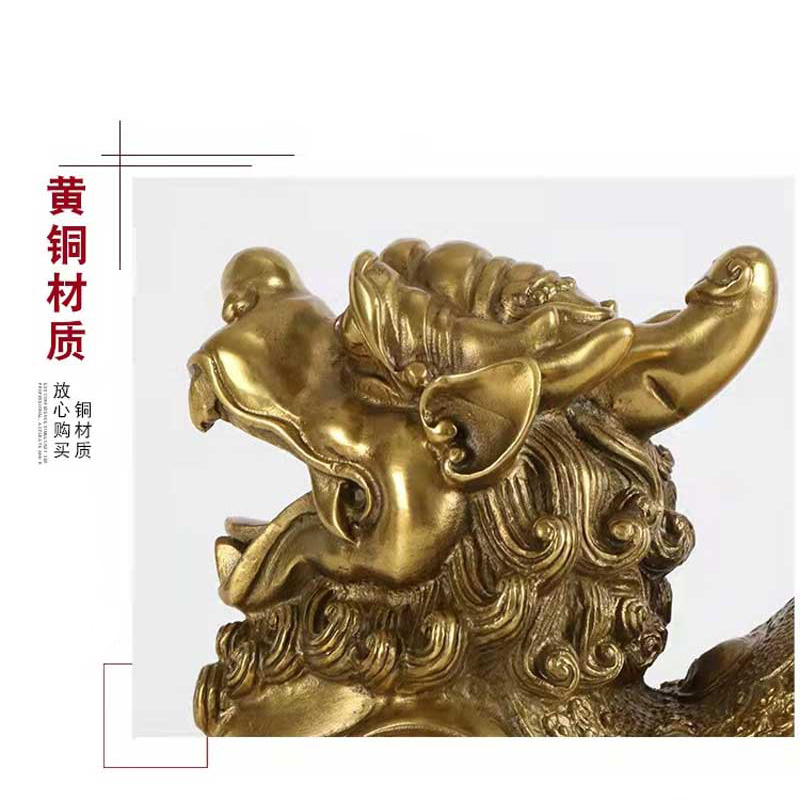 高档增庆堂妙尚奉财铜貔貅摆件一对 居家客厅办公室乔迁开业礼品