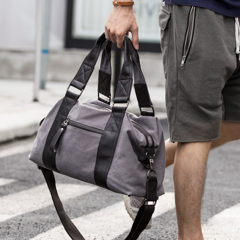 休闲帆布男士旅行手提包潮流男包 kce男士包袋