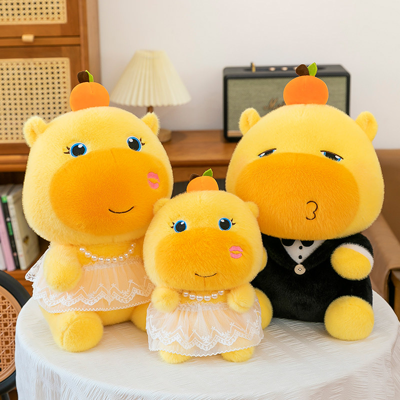 水豚噜噜毛绒玩公仔创意玩偶情侣婚纱压床娃娃一对送女生闺蜜礼物,淘宝优惠券,粉丝福利购,淘宝优惠卷