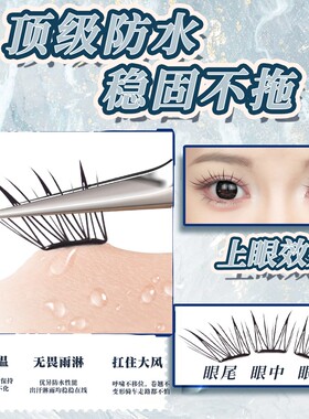 颖睫新品小星光三折叠假睫毛神器纯欲隐形新手单簇卷翘分段式