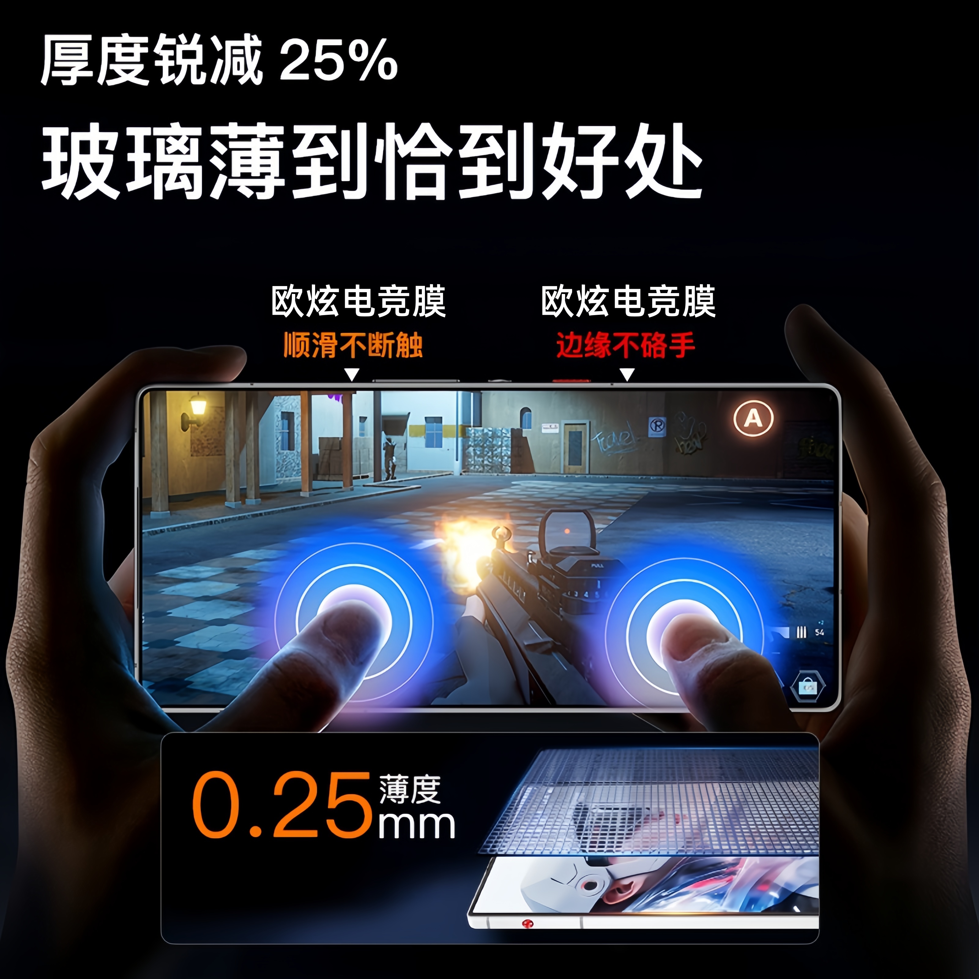 【顶配电竞】欧炫适用红魔11pro钢化膜10spro+手机膜z80ultra磨砂膜努比亚9Pro十游戏屏幕保护防指纹全屏覆盖 - 图2