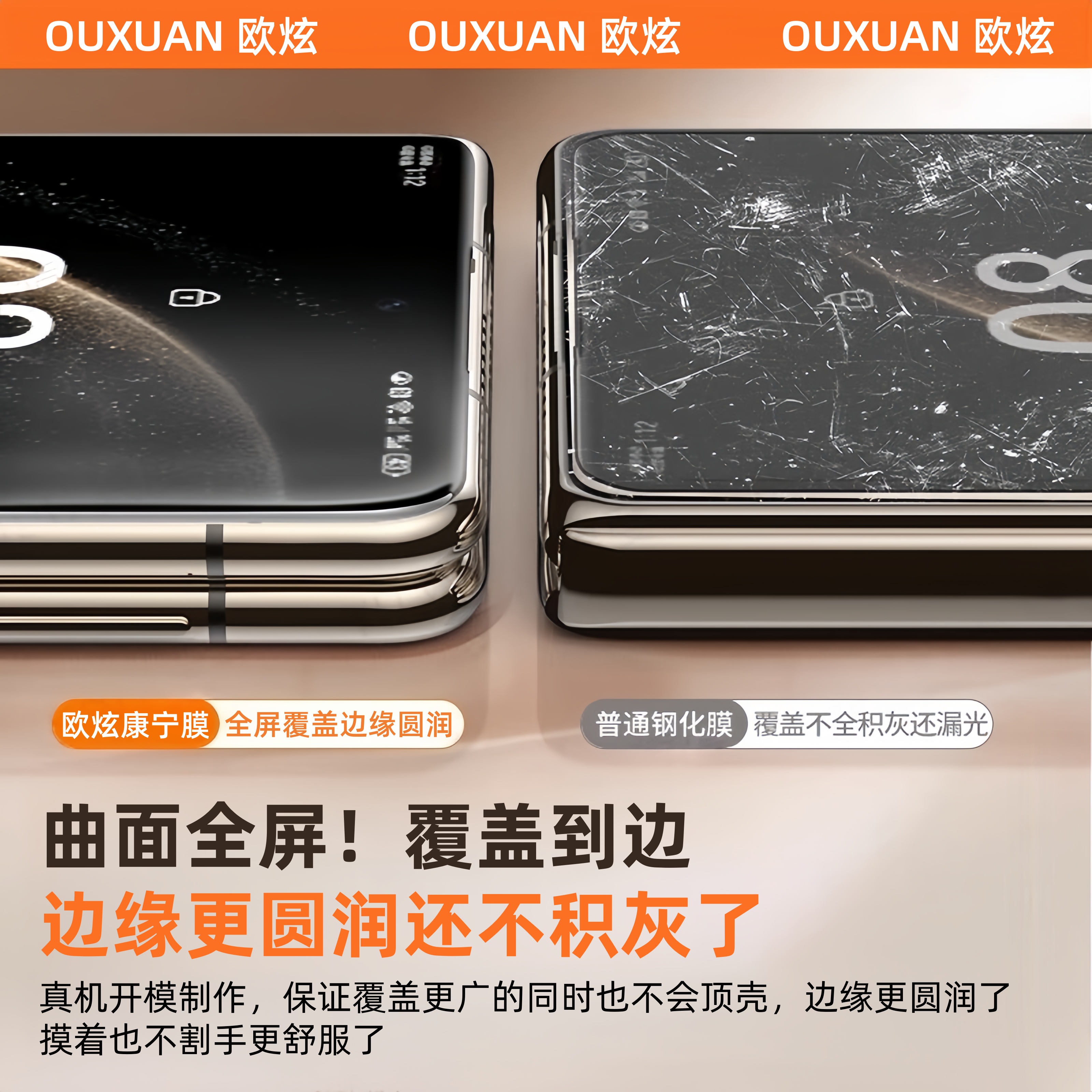 【顶配康宁】欧炫适用华为matex6钢化膜新款matex7手机膜x5典藏版折叠外屏保护x3全屏覆盖XT非凡大师全胶贴膜 - 图1