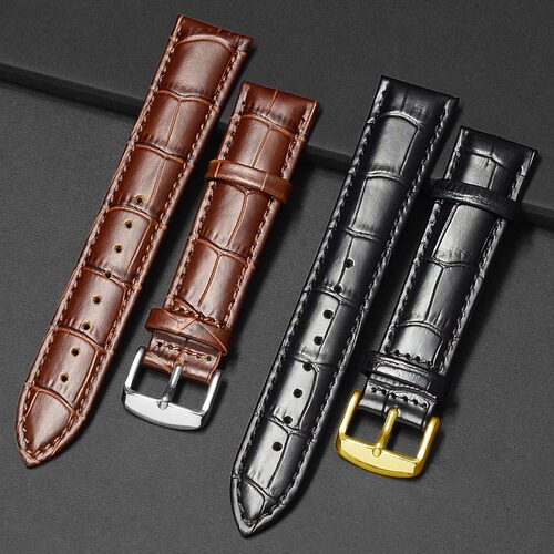 真皮表带无扣牛皮单表带手表皮带配件男女适配天梭浪琴卡西欧精工 - 图1