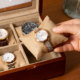Lili solid wood glass skylight compartment watch box